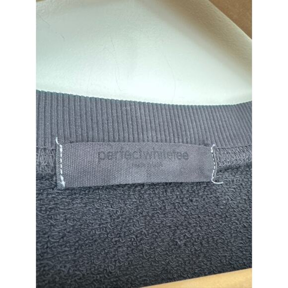 Perfect White Tee Tyler Cotton Crewneck Sweatshirt in Vintage Black-Size S - Picture 2 of 7